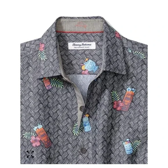 Tommy Bahama Islandzone Coconut Point Tiki Cocktails Camp Shirt Sz 3XL Vacation - Picture 2 of 14